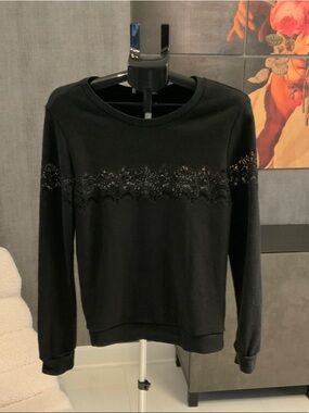Sandro Black Crewneck Sweatshirt S